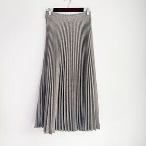 Zara Plaid Pleated Midi Skirt XS